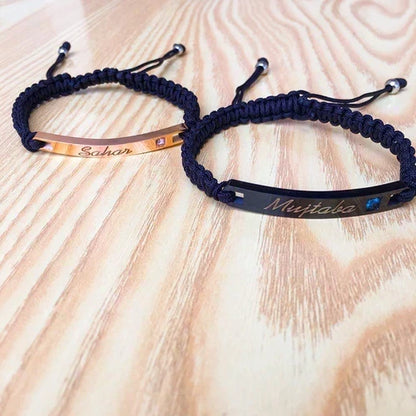 Name Engraved Dori Bracelet Unisex | Adjustable Band